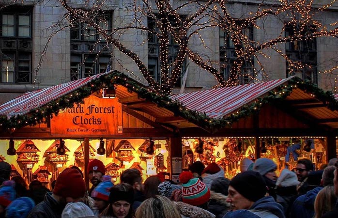 Euroopan ulkopuolellakin osataan järjestää joulumarkkinoita, kuten Chigacon Christkindlmarket