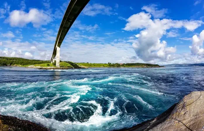 Whirlpools of the maelstrom of Saltstraumen, Nordland, Norway